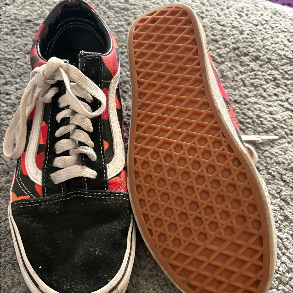 Vans Black and Red Patterned Shoes